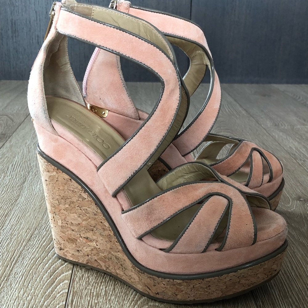 SOLD Jimmy Choo Platform Cork Wedge Sandals 37